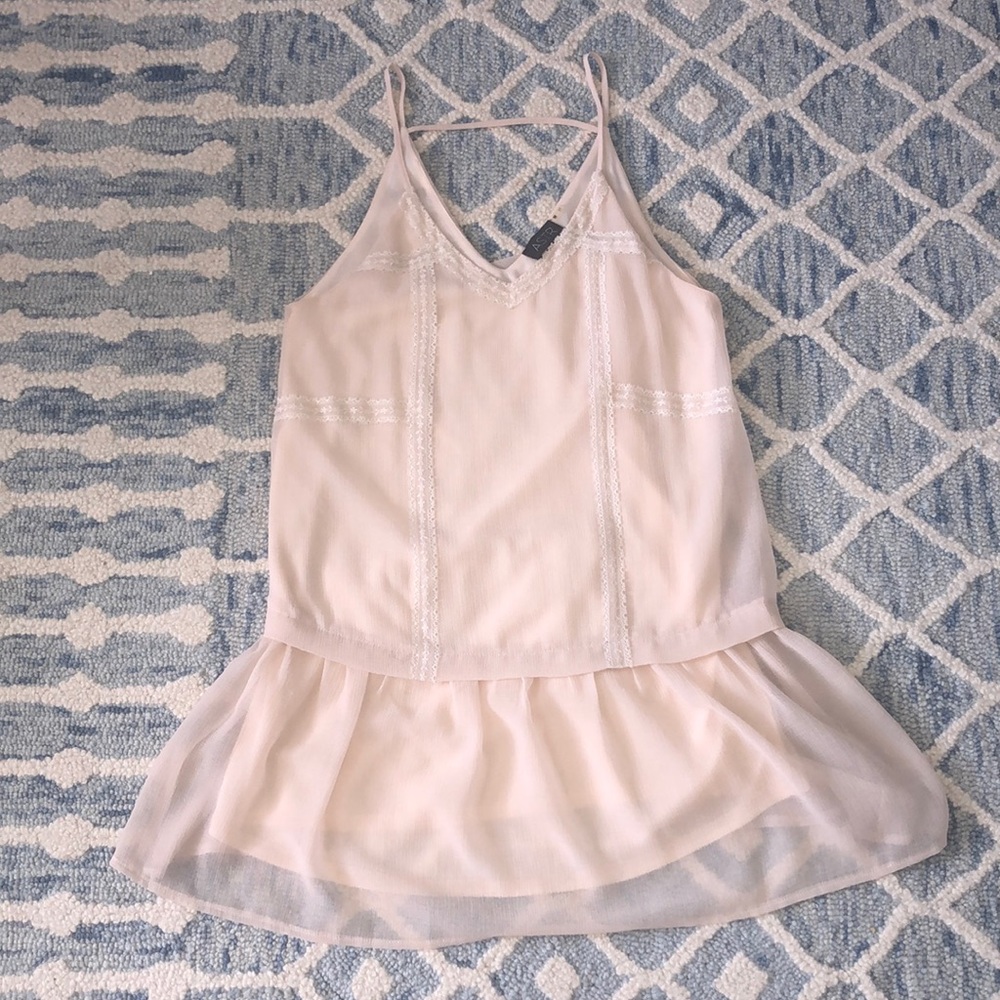 ASTR Blush Ruffle bottom dress - Medium